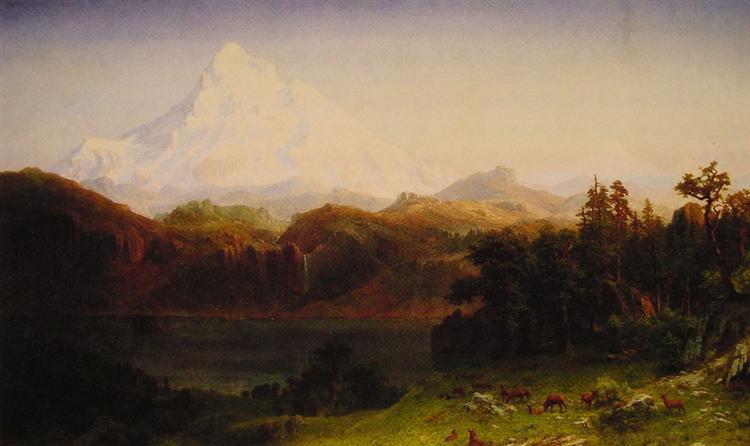 Albert Bierstadt Oil Painting Mount Hood, Oregon - Click Image to Close